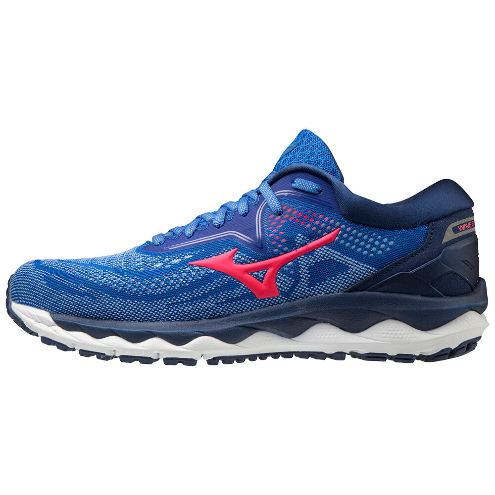 Mizuno Wave Sky 4 - Bayan Koşu Ayakkabısı - Mavi/Pembe Türkiye (COTDNG-851)